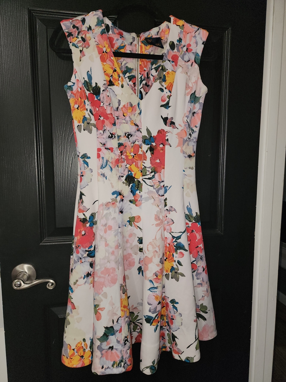 Just...Taylor White Midi Dress with Multicolor Floral Print